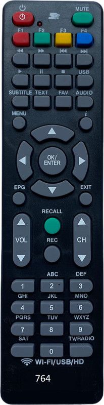 Upix SH-764 Free Dish (WiFi) DTH Remote Compatible for Kingstar, i-Zone, Manthan Free Dish DTH (with WiFi) Remote Controller  (Black)