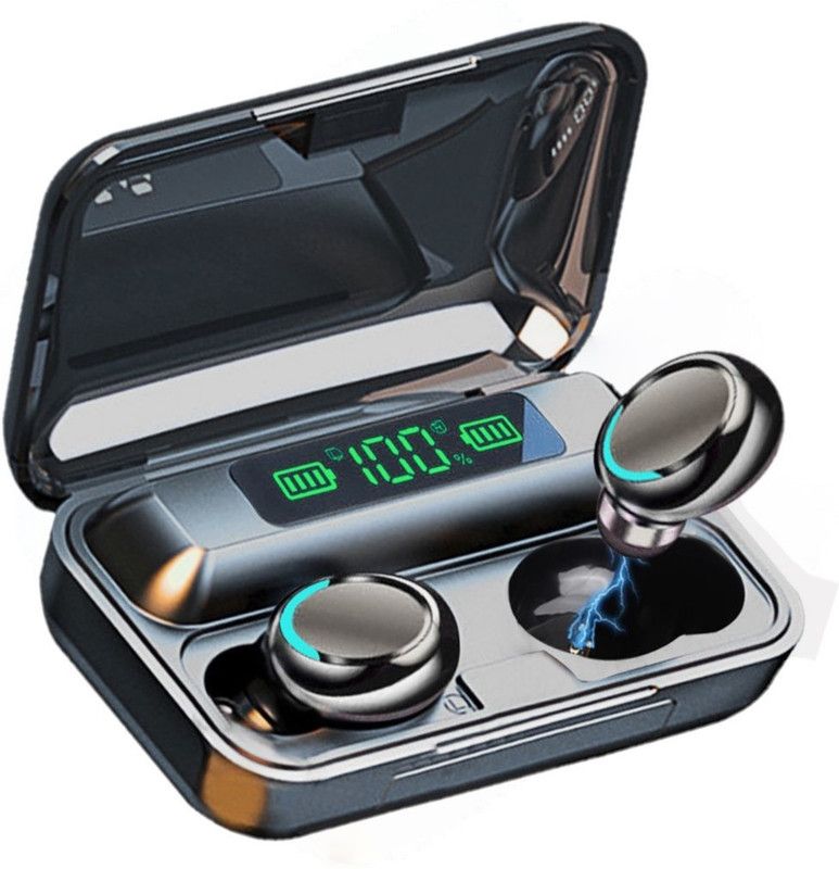 TUNIFI Earbuds F9 Pro Upto 48 Hours Playback with Power-Bank & Beast Mode Bluetooth Headset  (Black, True Wireless)