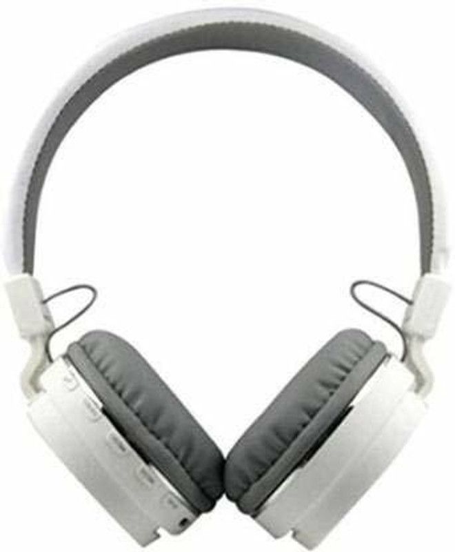 Wireless Bluetooth Headphone for Mobile with Mic Bluetooth Headset  (White, On the Ear)