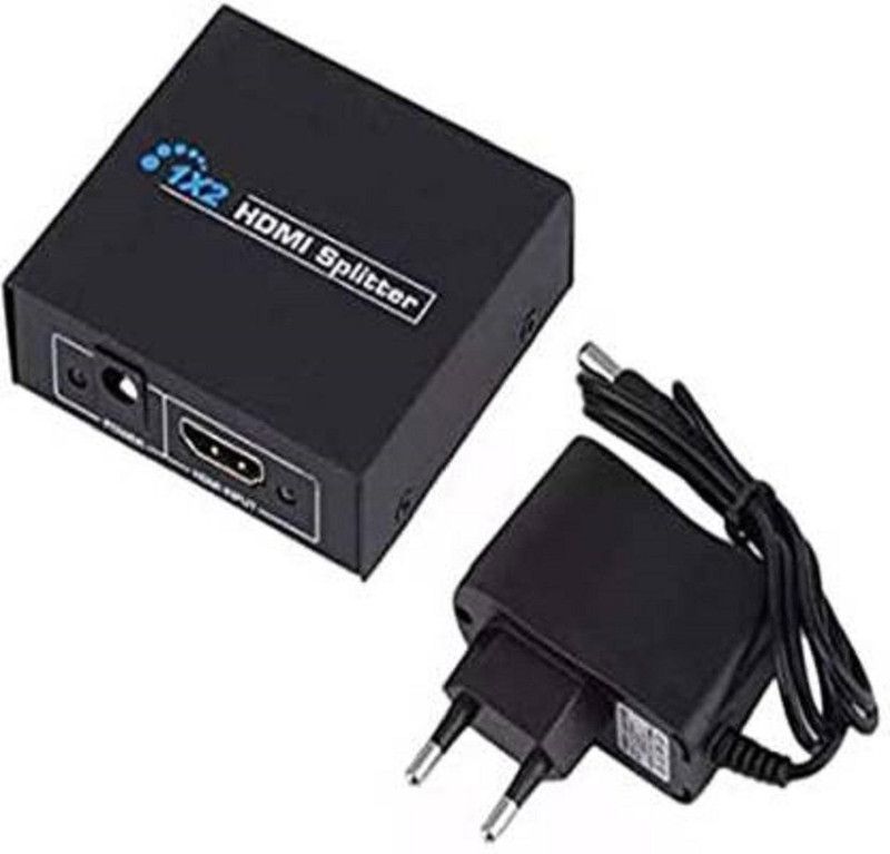 OcAfee 1 IN 2 OUT HDMI ) 2 Port HDMI Splitter with 3d Support Full HD Hub Media Repeater Amplifier Media Streaming Device  (Black)