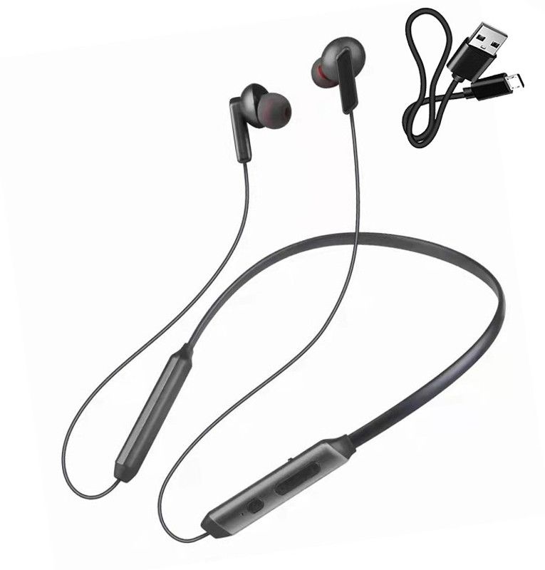 CIHROX Neckband Headset With Mic | IPX5 Waterproof | Upto 12H Playback & Extra Bass Bluetooth Headset  (Black, In the Ear)