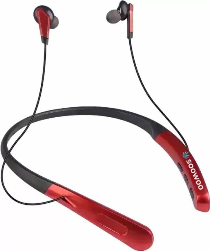 SooWoo Ornate Bluetooth Headset  (Red, In the Ear)