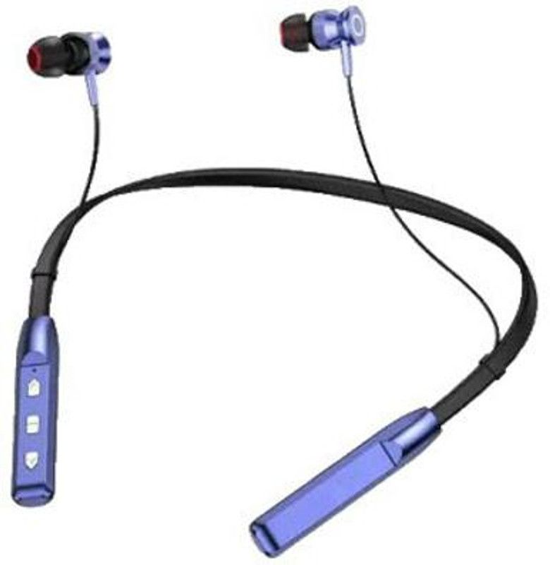 ROKAVO Neckband Bluetooth headphone Bluetooth Headset  (Blue, In the Ear)