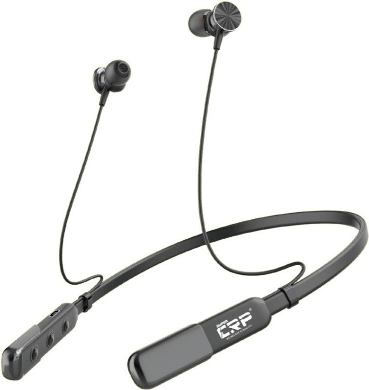 Super CRP CR BT-435 WIRELESS NECKBAND - BLUETOOTH EARPHONES Bluetooth Headset  (Grey, In the Ear)
