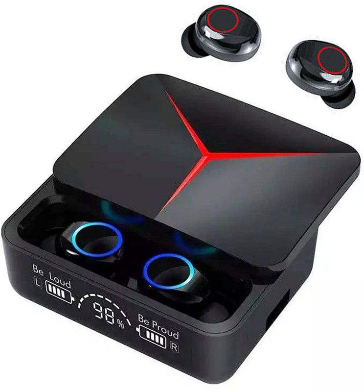 MOOZMOB TWS M90 Earbuds with CVC Noise Cancellation and POWERBANK 140H Playtime Wireless Bluetooth Headset  (Black, True Wireless)