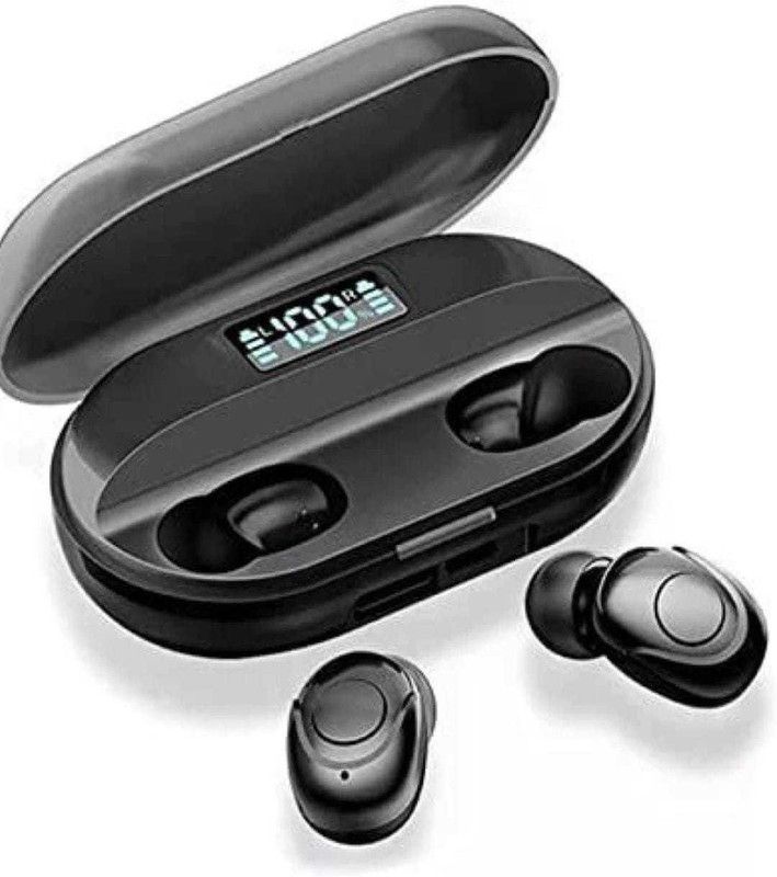 TWS-T2 Pro with Charging case HQ sound inbult 2000 mAh Power Bank Earbud Bluetooth Headset  (BLACK, In the Ear)