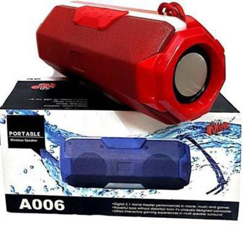 TEQIR A006 Extra Baas Stereo sound quality mini Home theatre wireless Speaker 5 W Bluetooth Party Speaker  (Red, Stereo Channel)