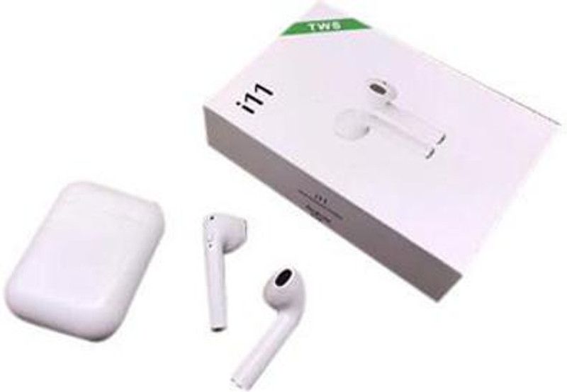 ZAUKY I11 Twns Bluetooth Headset for all Smart phones Bluetooth Bluetooth Headset  (White, True Wireless)