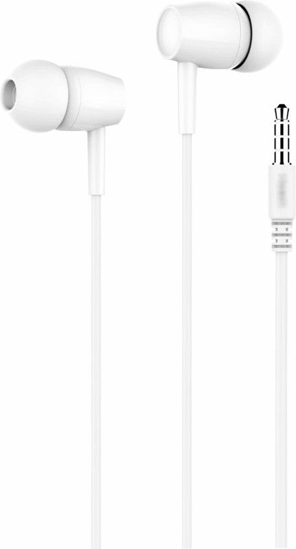 BIXBE BX07 Wired Headset  (White, In the Ear)