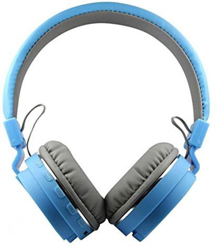 CALLING COMPATIBLE HEADPHONE Bluetooth Headset  (Blue, Grey, On the Ear)