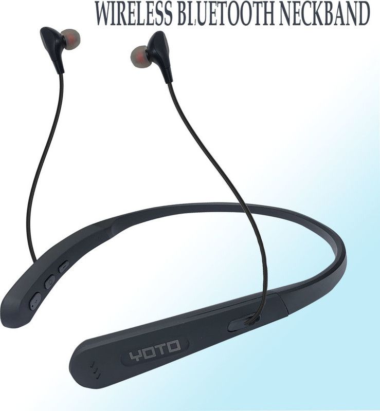 Yoto Rich bass 30hrs playtime Bluetooth Neckband Running, Gym & outdoor activity Bluetooth Headset  (Black, In the Ear)