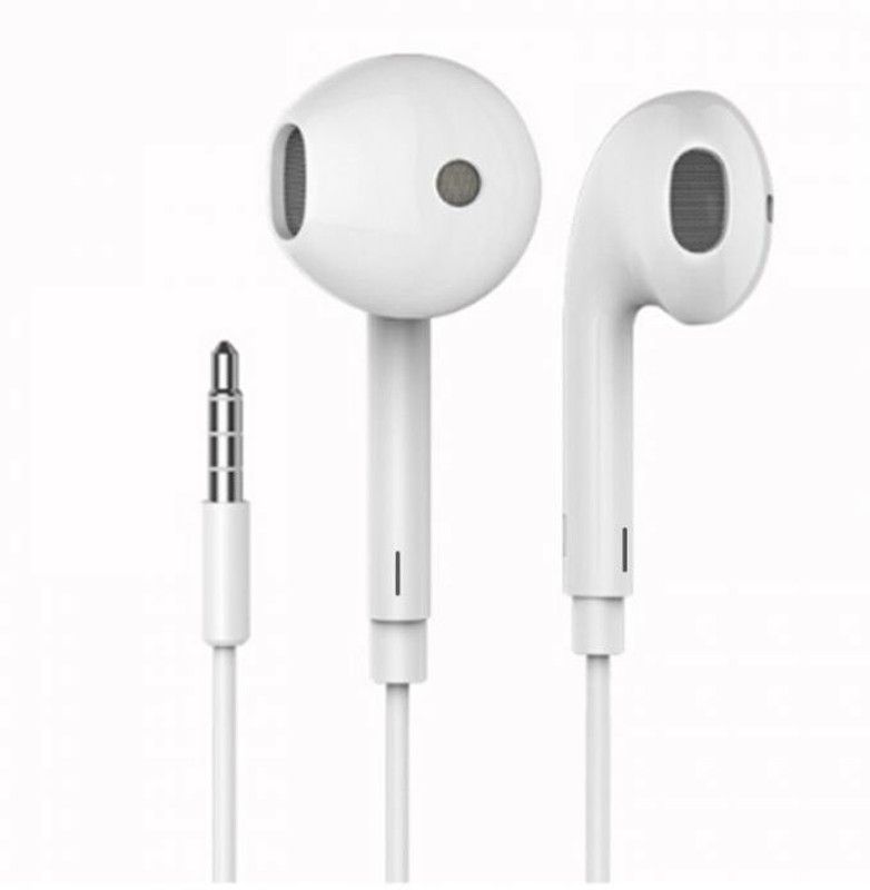 HighBoy 3.5mm jack Wired Earphones with Mic,Powerful HD Sound High Bass Wired Headset  (White, In the Ear)