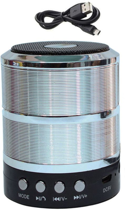 Alafi Buy Ultra Bass Sound WS887 Speaker A8 with Thunder sound, SD Card, aux supported 5 W Bluetooth Speaker  (Silver, Stereo Channel)