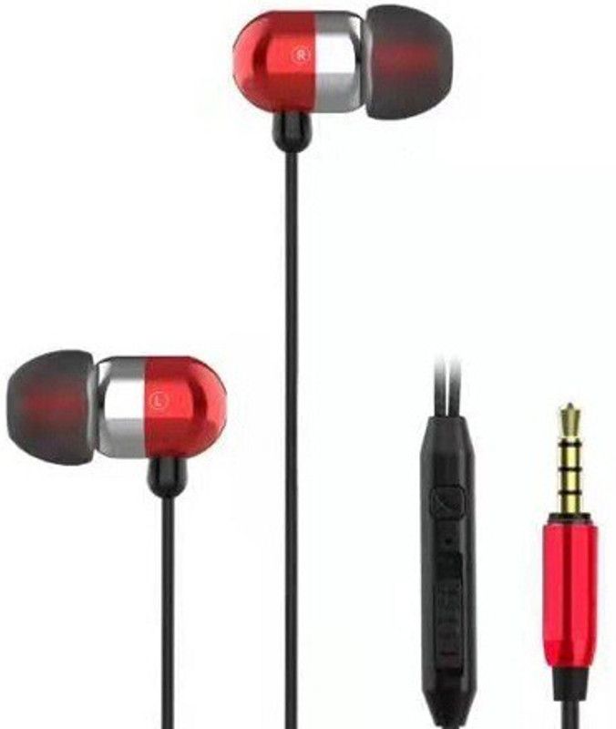 Softy S13 Wired Headset  (Black, Red, In the Ear)