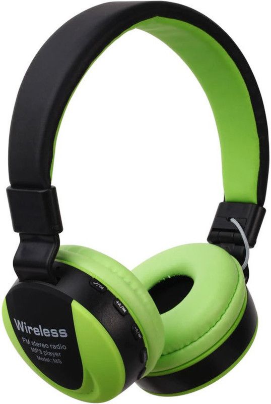 BAGATELLE HD Sound Headset Ms-771 Deep Bass Bluetooth Over the head Bluetooth Headset  (Green, On the Ear)
