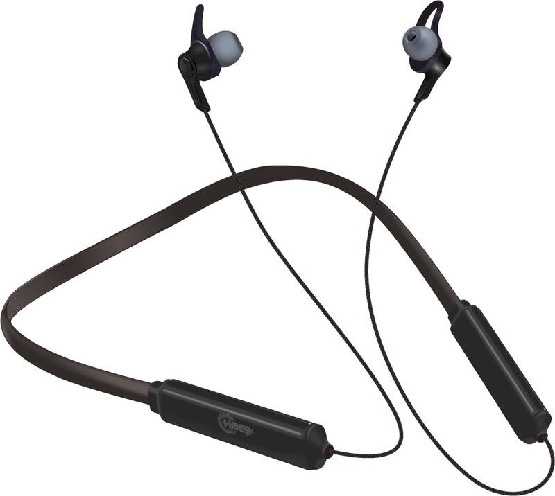 NB-002 Stereo Wireless Neckband Bluetooth Headset  (Black, In the Ear)