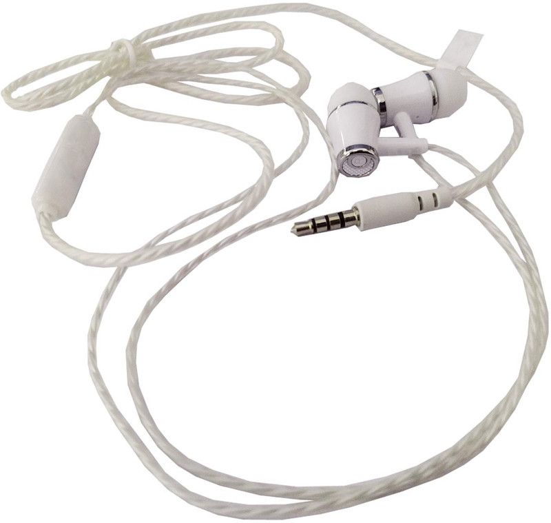 Casa Tech wired earphone with built in mic and inline remote button Wired Headset  (White, In the Ear)