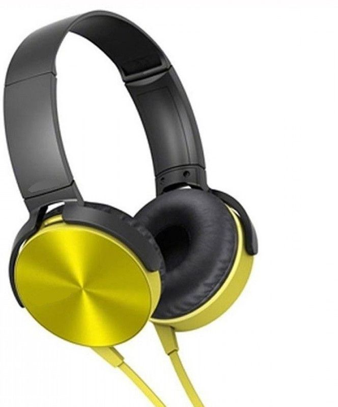 A CONNECT Z MDR-EXTRA-StudMg-74 Wired without Mic Headset  (Golden, On the Ear)