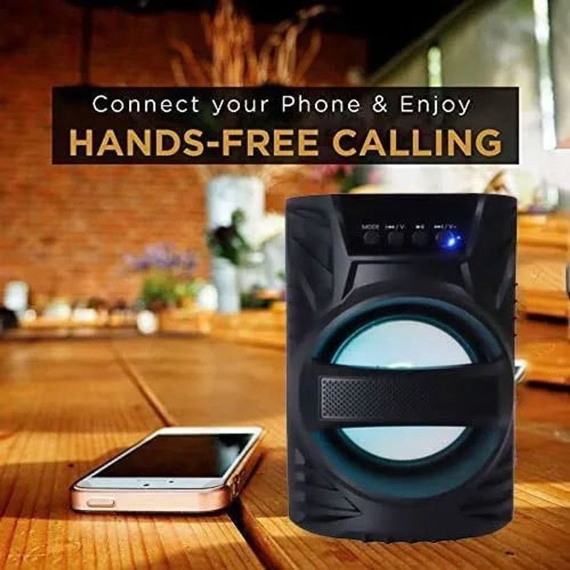Worricow Hot sale Karaoke mic amplifier Sound Box Mini home theatre wireless bass Woofer portable Subwoofer HIFI Audio System 3D surround sound 10 W Bluetooth Studio Monitor  (Black, Stereo Channel)