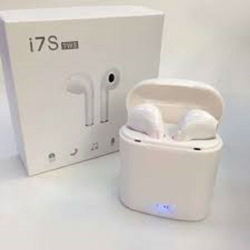i7s tws wireless bluetooth earphone under 300 Bluetooth Headset  (White, True Wireless)