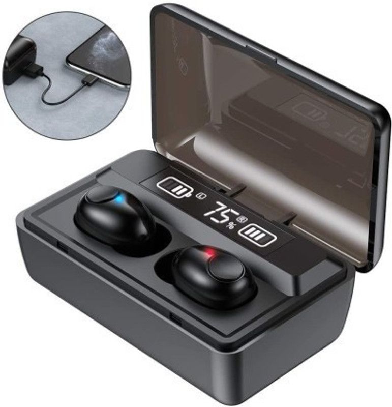 FD1 T8 Bluetooth 5.0 Wireless Headset Waterproof Bluetooth Headset Bluetooth Headset  (Black, True Wireless)