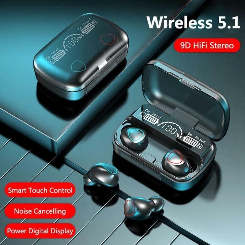 crezz M10 TWS Wireless Earbuds with 3500mAh Bluetooth Headset Bluetooth Bluetooth Headset  (Black, True Wireless)