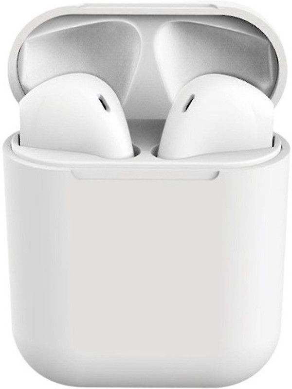 HUTUVI i12 TWS Best Buds Wireless Bluetooth Earphones With Mic A0050 Bluetooth Headset  (White, In the Ear)