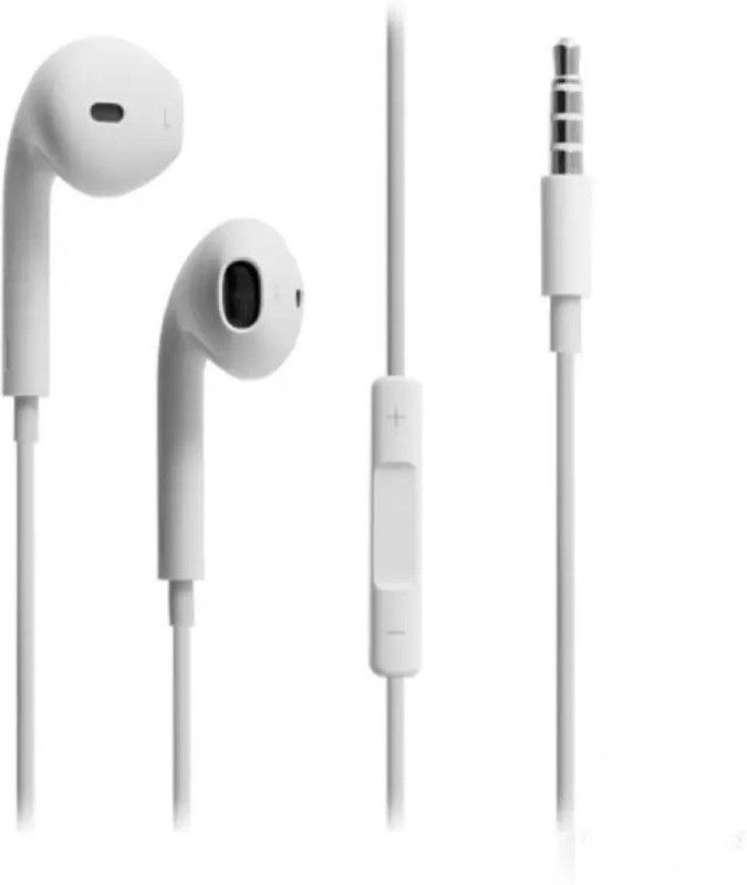 Rhobos Lighteweight In The Ear Comfortable Wired Wired Headset  (White, In the Ear)