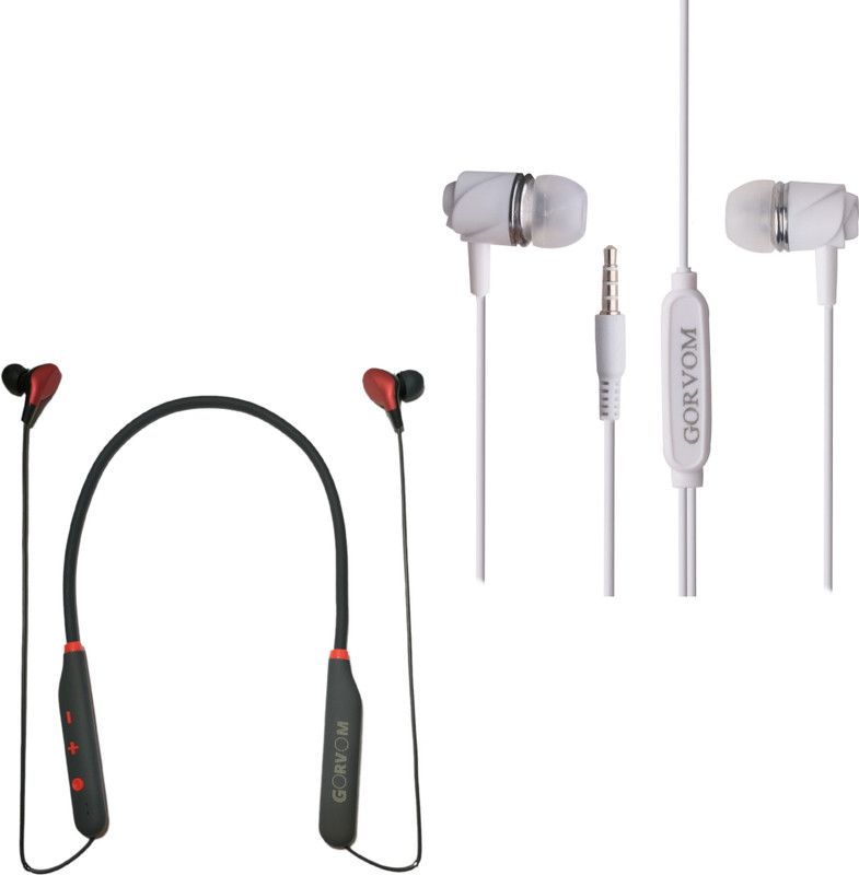 GORVOM ROAR 03RD + ROAR EPWH01(48HR BATTERY) Bluetooth Headset  (RED + WHITE, True Wireless)