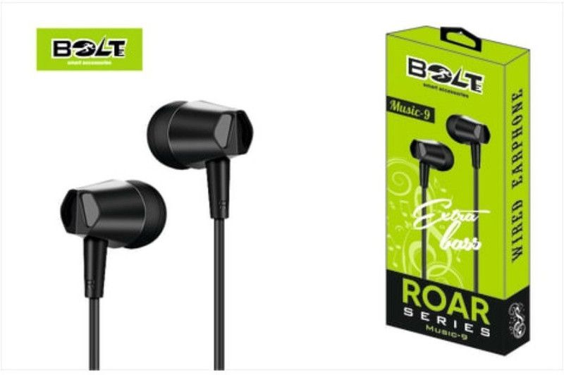 Earphones with Earbuds, Passive Noise Cancellation Wired Headset  (Black, In the Ear)