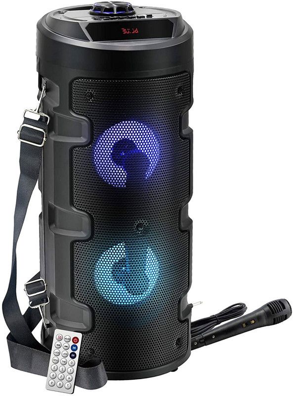 Worricow Best Quality Bluetooth Speaker HD pro Sound Wired mic RGB LED,USB,SD Card Input 20 W Bluetooth PA Speaker  (Black, Stereo Channel)