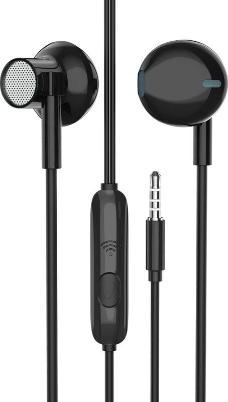 Tunez Dhwani D20 in Ear Wired Earphone with Boom Bass, in Built mic,10mm Drivers Wired Headset  (Black, In the Ear)