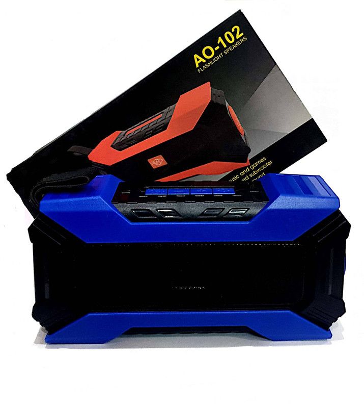 Clubics Latest High Bass AO 102 Latest Bluetooth Wireless Speaker with FM Radio and Flashlight (Blue) 5 W Bluetooth Speaker  (Blue, Stereo Channel)