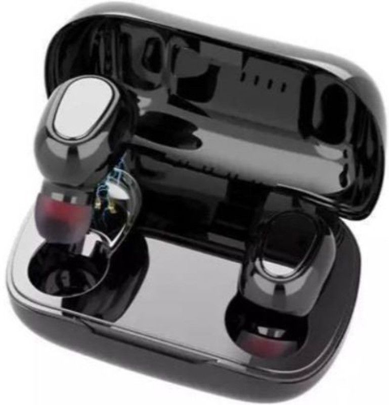 SYARA QEY_456R L21 Bluetooth Headset for all Smart phones Bluetooth without Mic Headset  (Black, True Wireless)