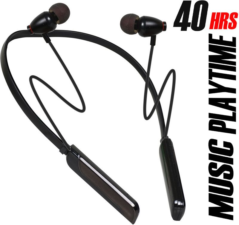 RARIBO 40 HOURS BETTERY BACKUP high quality super bass wireless neckaband wireless Bluetooth Headset  (Black, In the Ear)