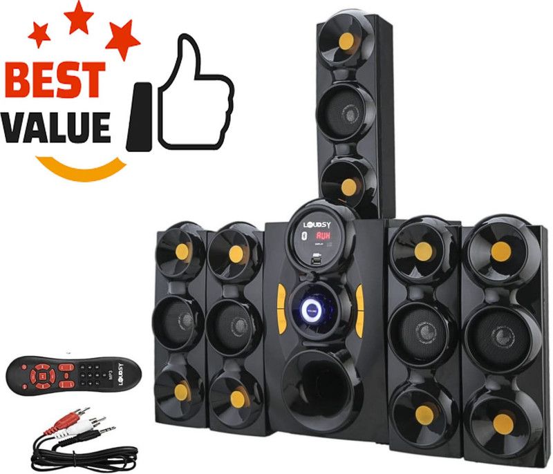LOUDSY Super Best 6 inch woofer Ultra HD Powerful Dynamic Powerful Bass Home Sound 100 W Bluetooth Home Audio Speaker  (Black, 5.1 Channel)