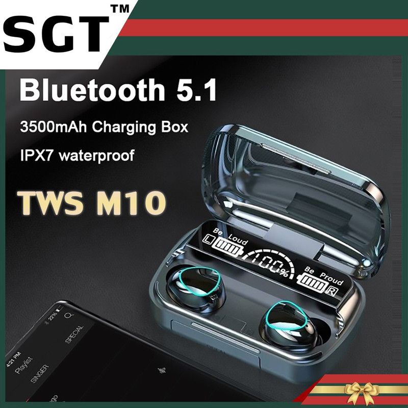 M10 TWS Bluetooth Headset  (Black, In the Ear)