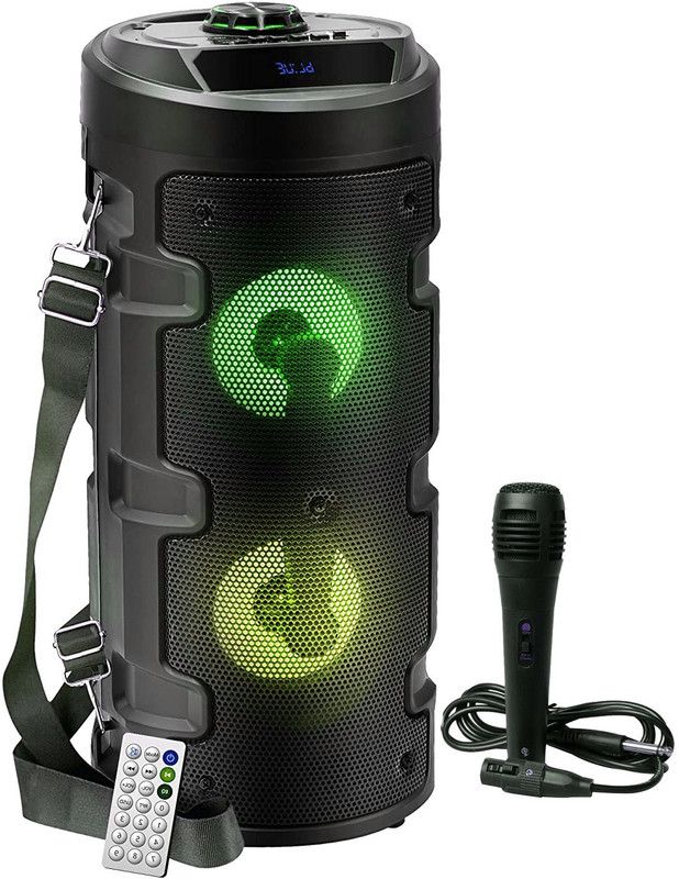 Worricow Buy Bluetooth Speaker High Bass Sound Wired mic RGB LED,USB,SD Card Input 20 W Bluetooth PA Speaker  (Black, Stereo Channel)