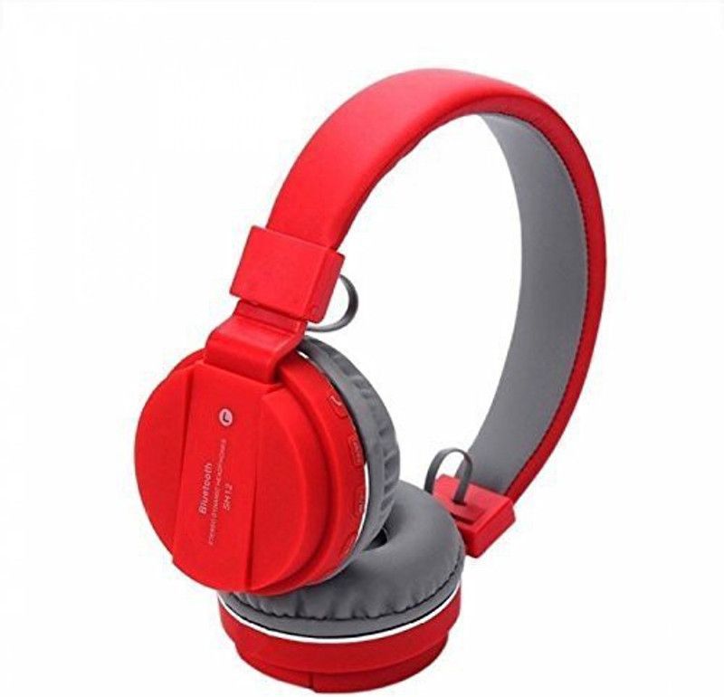 CALLING COMPATIBLE HEADPHONE Bluetooth Headset  (Red, On the Ear)