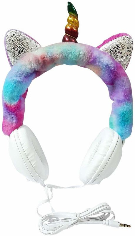 SUPRAMA nicorn Headphones for Girls Wired Headphones for Kids Wired Headset Wired without Mic Headset  (Multicolor, On the Ear)