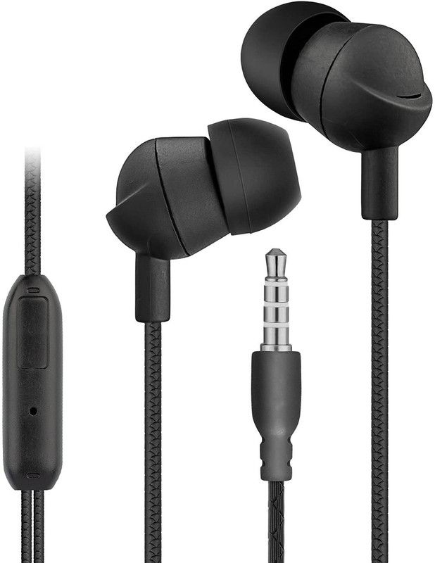 MYRA Universal Smooth Sound Earphone with 3.5mm Jack Wired Headset  (Black, In the Ear)