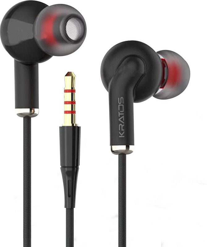 Kratos Champ Wired Headset  (Black, In the Ear)