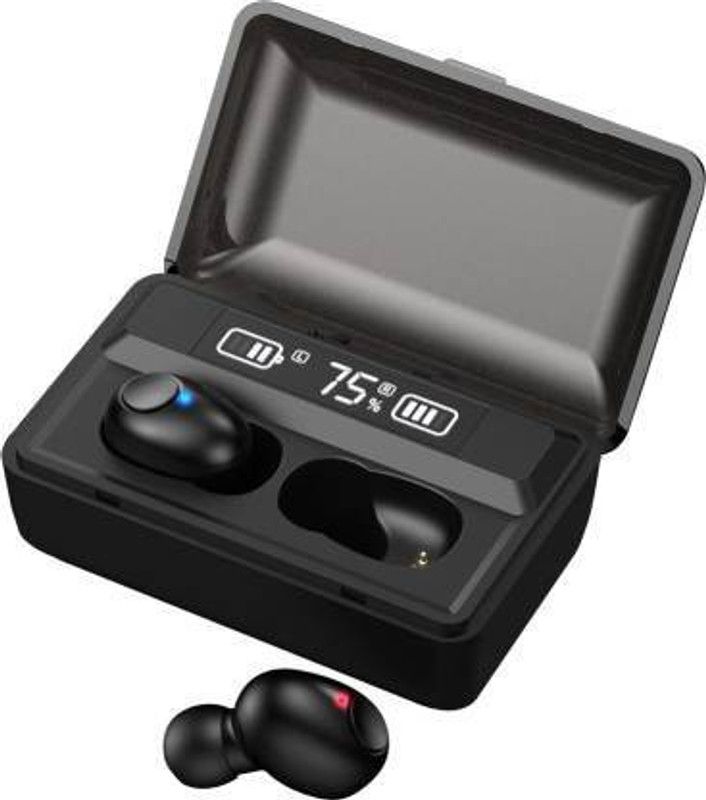 MECKWELL TWS-T8 BLUETOOTH HEADSET WITH PORTABLE POWER BANK CHARGING BOX Bluetooth Headset  (Black, True Wireless)