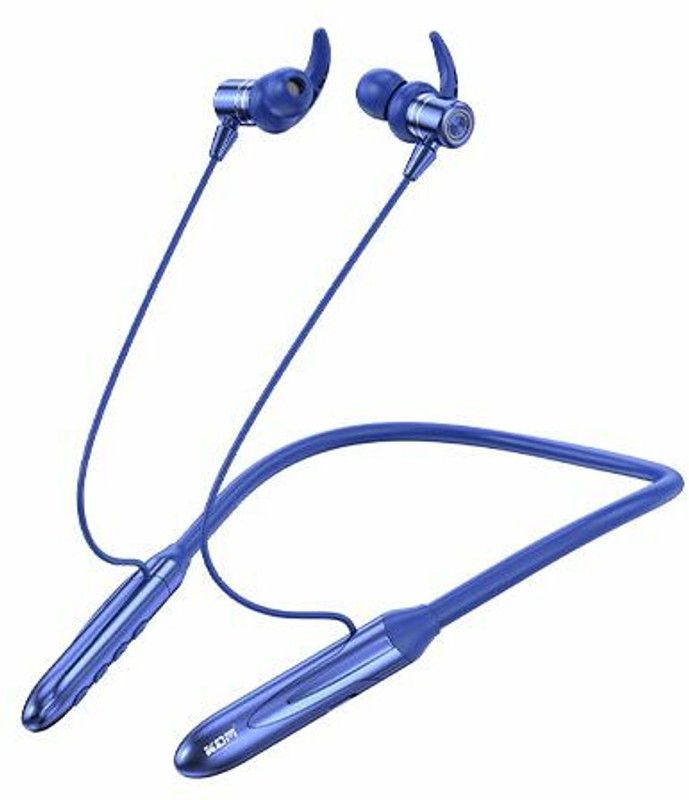 KDM A-3 Shine 40 Hours Playtime Bluetooth Neckband Bluetooth Headset  (Blue, In the Ear)