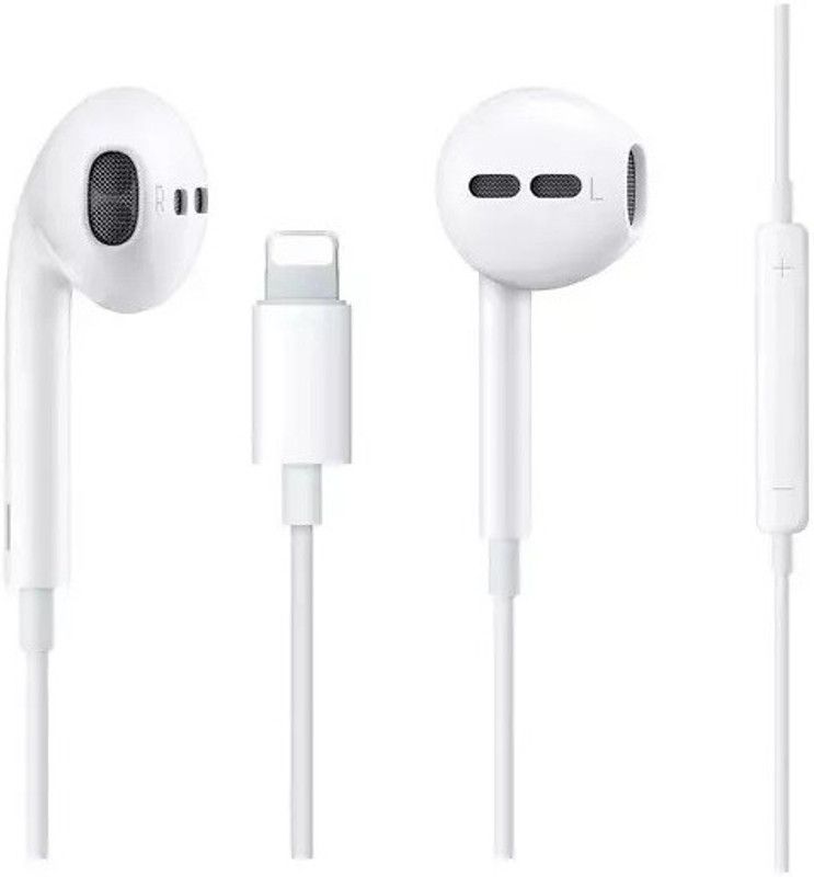 VibeX LightningHIGH QUALITY EARPHONE-X62 Wired Headset  (Classic White, In the Ear)