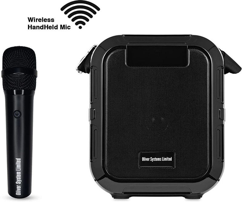 Oliver Systems Limited OSL OS X PRO Portable Voice Amplifier with a Wireless Microphone Bluetooth PA Speaker  (Black, Stereo Channel)
