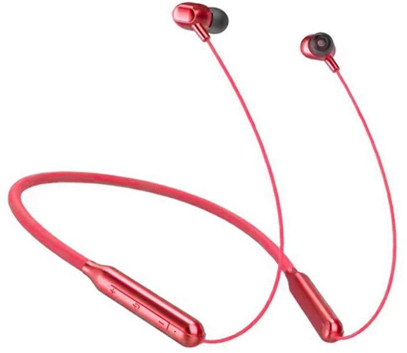 Qexle Bluetooth Headphones Neckband Earphones Earbuds Classical Sound Base Bluetooth Headset  (Red, In the Ear)