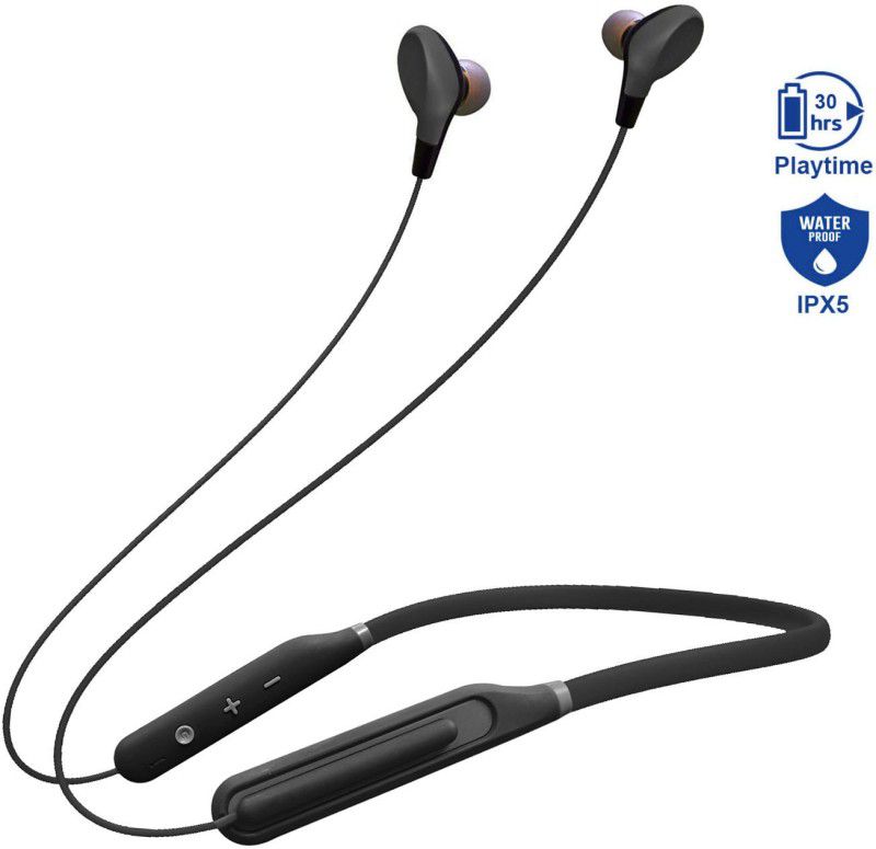 Stereo Extra Deep Bass Super Flexible Wireless Headphones with 30hrs Music time Bluetooth Headset  (Black, In the Ear)