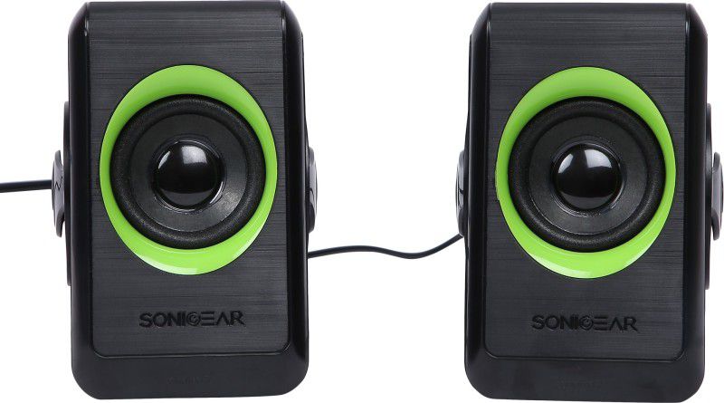 Sonic Gear Quatro 2 Quad Bass Speakers - B. Lime Green 6W 6 W Laptop/Desktop Speaker  (Black, Lime Green, 2.1 Channel)