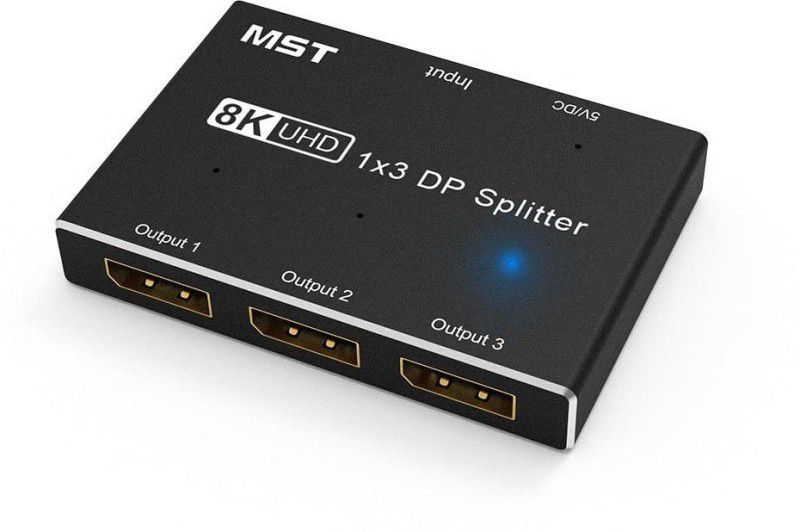 Etzin 8K UHD 1X3 DP SPLITTER Media Streaming Device  (Black)
